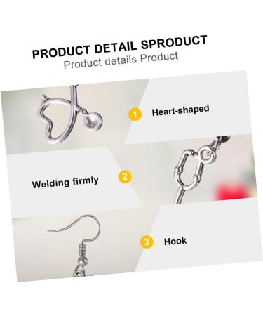PRETYZOOM Heart Hoop Earrings for Women - Silver Ear Pendant Decor for Nurses & Medical Professionals | Delicate Alloy Jewelry - Buy Online on SooperMarket.com