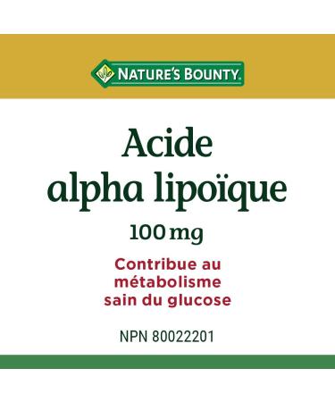 Nature's Bounty Alpha Lipoic Acid 100mg Pills Helps Fight Free Radicals in the Body 90 Capsules - Buy Online on SooperMarket.com