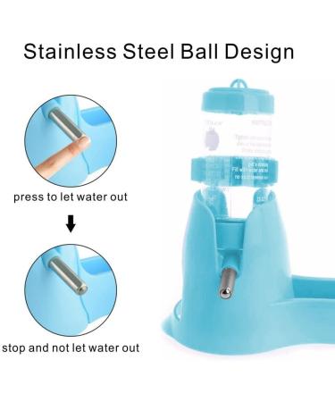 Norhogo Hamsters Water Bottle & Food Dispenser with Stand 80ml - Blue | Small Animals Guinea Pig Rat Rabbit Dwarf Gerbil Chinchilla - Buy Online on SooperMarket.com