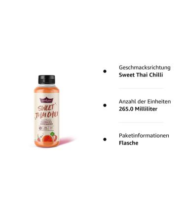 Buy Gymqueen Mamma Mia Zero Sauce Reduced Calorie Fat-Free No Added Sugar - Sweet Thai Chilli (265 ml) - Perfect for Dishes & Salads - Vegetarian Friendly - Buy Online on SooperMarket.com