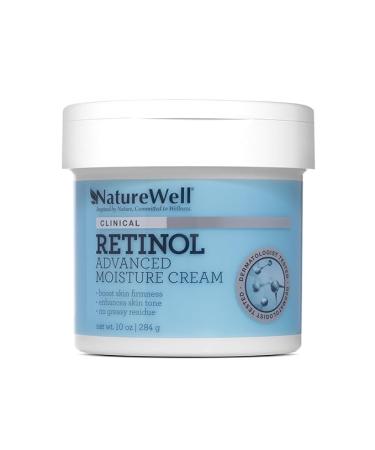 NATURE WELL Clinical Retinol Advanced Moisture Cream for Face Body & Hands Boosts Skin Firmness Enhances Skin Tone No Greasy Residue 10 Oz