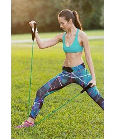 RitFit Single Resistance Exercise Band with Comfortable Handles - Rose Pink (10-15lbs) | Ideal for Physical Therapy & Strength Training - Buy Online on SooperMarket.com