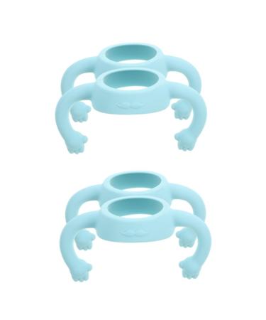 Toyvian 4 Pcs Bottle Handle Bottle Accessories Bottle Grip Handle Bottle Grip Silicone Bottle Grip Child Silica Gel Silicone Soft Wide Mouth 14.00X5.00X5.00CMx2pcs Sky-bluex2pcs