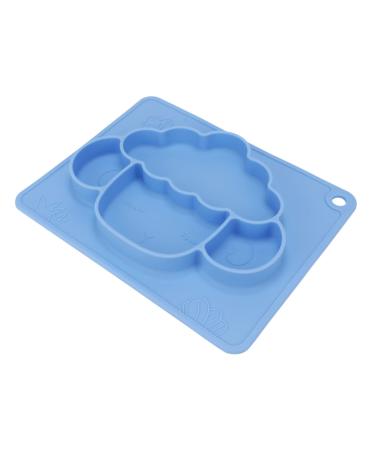 Toddmomy Non- Dinner Plate Blue Dinner Plates Silicone Suction Baby Plate Kids Plate Silicone Grip Dish Silicone Tableware Kids Dishes Supplementary Food Plate Toddler One Body Blue