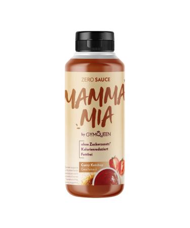 Gymqueen Mamma Mia Zero Sauce reduced calorie without fat and without sugar additive for refining dishes or as a salad dressing vegetarian curry ketchup curry ketchup 265 ml (1 Pack)
