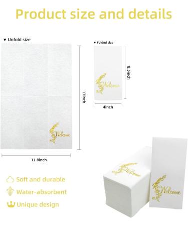 LEKOCH 100 PCS Disposable Letter Napkins | Premium Airlaid White Wedding Napkins (43x30) - Stylish & High-Quality Event Essentials - Buy Online on SooperMarket.com