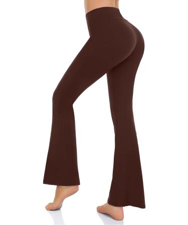 Womens High Waisted Bootcut Yoga Pants - Flare Leggings for Workout and Lounge (Brown, Small) - Buy Online on SooperMarket.com