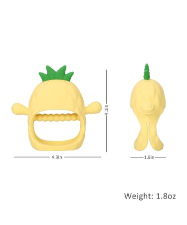 Socub Silicone Baby Teething Toy | BPA-Free Mitten Teether for Infants 12 Months+ | Soothes Sore Gums, Promotes Sucking Needs | Yellow - Buy Online on SooperMarket.com
