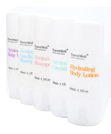 TRAVELWELL 25 Set Mini Toiletries Kit - Individually Wrapped Body Lotion Body Wash Soap Bars Hotel Shampoo & Conditioner - Perfect Travel Size Supplies for Guests - Buy Online on SooperMarket.com