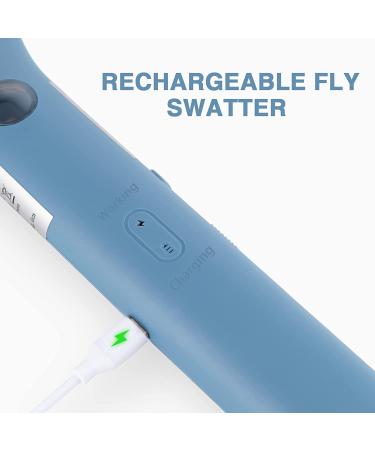 Mafiti Electric Fly Swatter - Rechargeable Bug Zapper Racket in Blue | Indoor Outdoor Fly Killer & Mosquito Zapper for Camping - Buy Online on SooperMarket.com