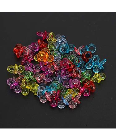 Mini Acrylic Baby Pacifiers - 100 Pcs Birthday Party Decorations & Baby Baptism Favors - Colorful Transparent Mix - Buy Online on SooperMarket.com