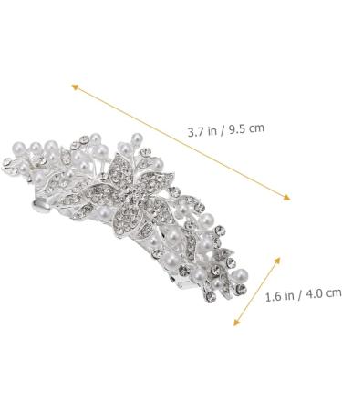 PLAFOPE Rhinestone Hair Clip Headwear for Women Bridal Barrette Clip Flower Hair Clips for Women Headpiece for Bride Pearl Headpiece Wedding Hair Rhinestone Headpiece Hairpin Rhinestones - Buy Online on SooperMarket.com