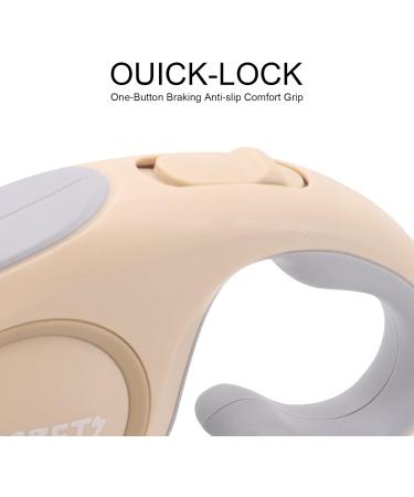 Beowanzk 5m Retractable Dog Leash for Small/Medium Dogs and Cats - One-Hand Brake Pause Lock (Gold) - Buy Online on SooperMarket.com