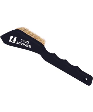 Boar Hair Rock Climbing Brush with Ergonomic Handle | Durable Cleaning Tool for Chalk & Holds Indoor/Outdoor - Black & White - Buy Online on SooperMarket.com