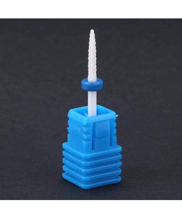 Nail Drill Bits Professional Ceramic Nail File Drill Bit for Manicure Pedicure Cuticle Gel Nail Polishing with Display Base 5 Types(White 01#)