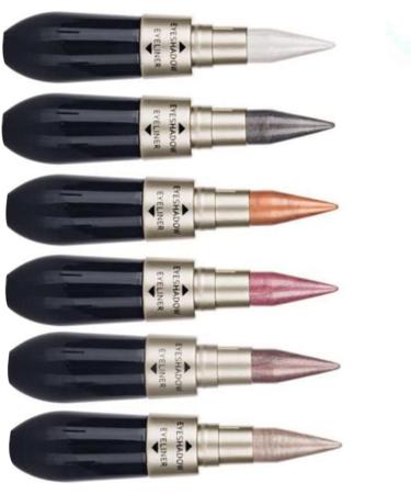 6PCS/SET 2 In 1 Double Eyeliner Eyeshadow Combination Waterproof Black Eye Liner Pen Quick Dry Colorful Eyeshadow High Pigmented Eye Powder Cosmetic Set eyeliner waterproof - Buy Online on SooperMarket.com