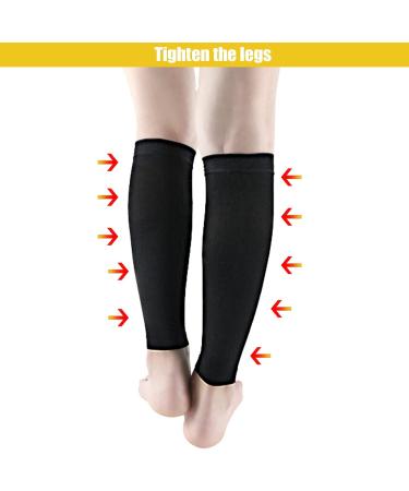 Black Calf Compression Cuffs for Men & Women | S to XXL | Soft Elastic Leg Socks for Running Baseball Hiking & Travel - Buy Online on SooperMarket.com