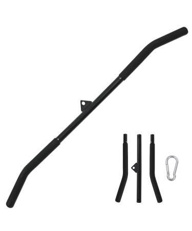 39.37" LAT Pull Down Bar, Detachable, Rubber Wrapped LAT Bar Attachment for Cable Machine, Exercises Tricep Back Muscles 38IN
