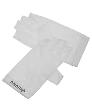OSALADI 1 Pair Uv Gloves Summer Beach Gloves Summer Driving Gloves Nail Dryer Uv Glove Outdoor Hiking Gloves Nail Art Skin Care Supply Miss White Manicure Skin Care Products Fabric 19.5x8cm White
