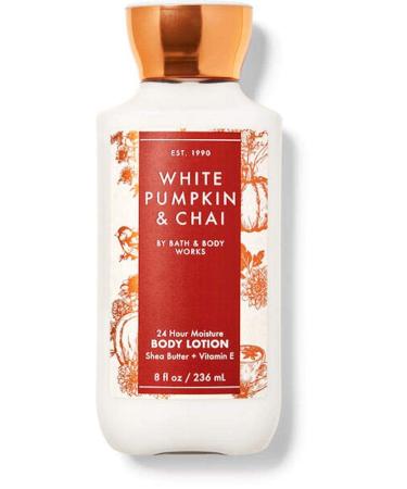 Bath and Body Works Full Size Body Care New Fall 2020 Scent - White Pumpkin & Chai - 24 Hour Moisture Body Lotion - 8 fl oz