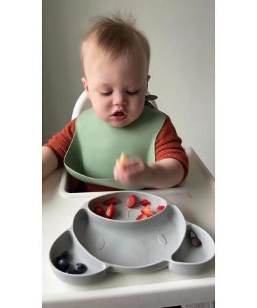 Buy Pandaear 3-Piece Silicone Bibs | BPA-Free Washable & Waterproof Baby Feeding Bibs with Bowl - Perfect for Boys & Girls - Buy Online on SooperMarket.com