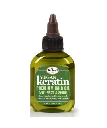 Difeel Vegan Keratin Premium Hair Oil - Anti Frizz & Shine 2.5 oz.