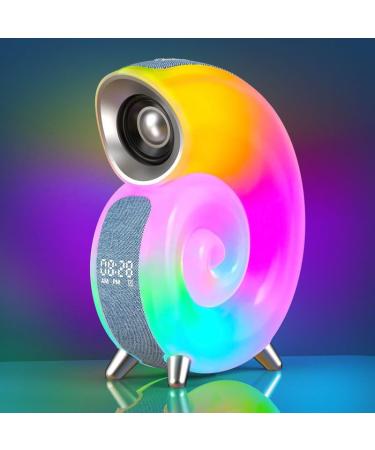 Music lamp intelligent wake-up light with alarm function for sleep aid portable Bluetooth speaker music lamp with app control (wrapped in gray fabric)