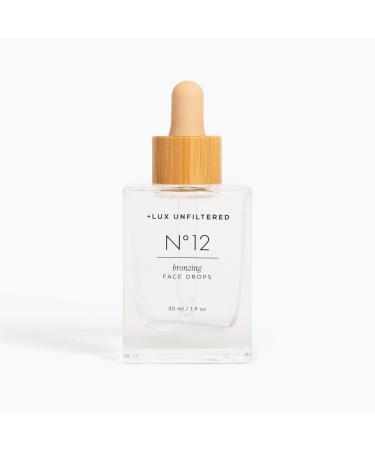 + Lux Unfiltered N12 Bronzing Self Tanning Drops in Fragrance Free - Gluten Free, Cruelty Free, & Vegan Face Tanner Drops - Easy, No Mess Face Tanning Drops - Best Self Tanner for Glowing Skin All Year Round