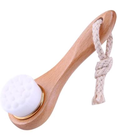 1PC Facial Cleansing Brush Manual Face Brush Bamboo Charcoal Bristles Wooden Handle for Washing Face Pore Exfoliation Wash Makeup Massaging Brush - Buy Online on SooperMarket.com