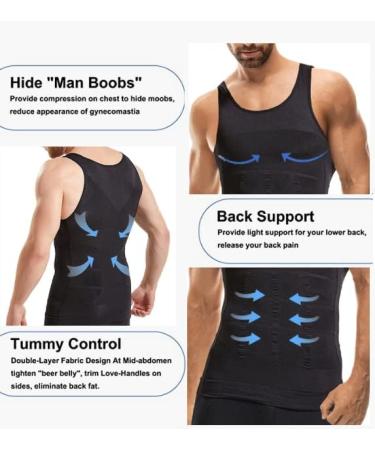 Men's Mistirik Compression Shirt - Slimming Body Shaper Vest - White XL - Buy Online on SooperMarket.com