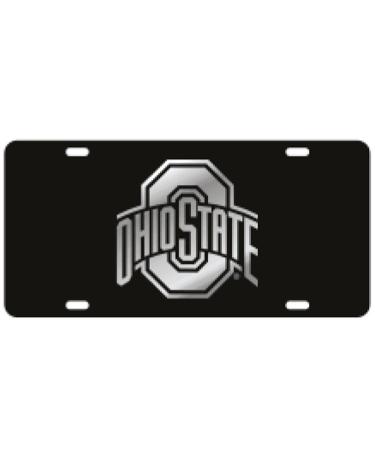 Craftique Ohio State Black Laser Cut License Plate - Mirror Logo