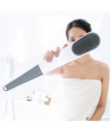 Electric Silicone Bath Brush - Waterproof Vibrating Body Shower Cleansing & Massager - Long Handle Multi-functional Design (Gray) - Buy Online on SooperMarket.com