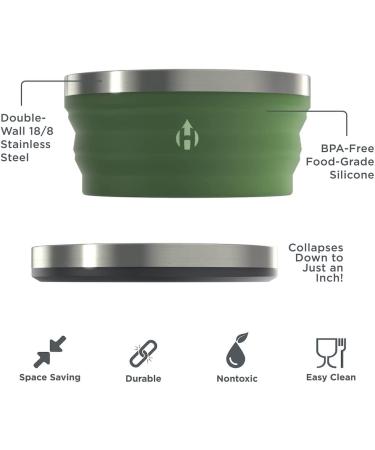 Hydaway Collapsible Bowl | Portable 1-Quart Dish for Camping, Hiking, Travel | Fern Green - Buy Online on SooperMarket.com