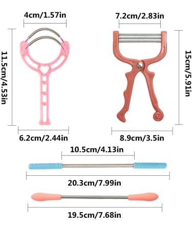 4-Piece Manual Hair Removal Spring Set - Portable Face & Body Epilator Beauty Tools - Buy Online on SooperMarket.com