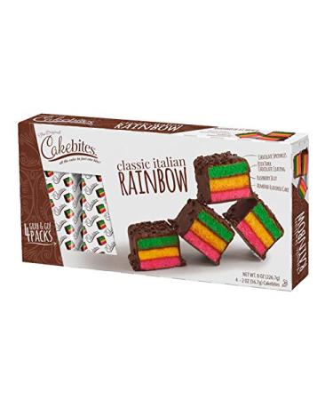 The Original Cakebites by Cookies United Grab-and-Go Bite-Sized Snack Italian Rainbow 4 Pack of 3 Cookies