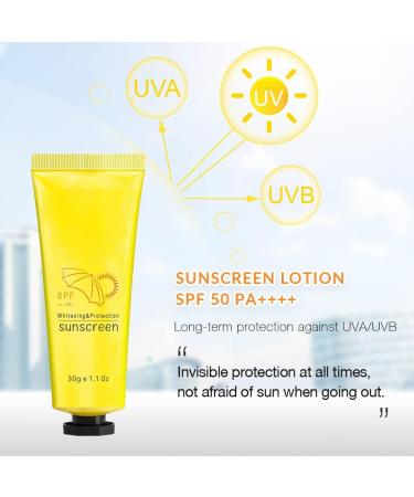 Sunscreen SPF 50+ Lightweight Face Sunscreen Lotion SPF 50+ Water Resistant & Non-Greasy Sun Cream Sun Cream For UVA & UVB Protection Sweat Resistant Body Sunscreen 30G - Buy Online on SooperMarket.com