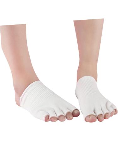 minkissy 2 Pairs Cracked Foot Socks Fingerless Gloves Open Toe Gel Socks Men Gel Toe Socks Five Toe Gel Socks Foot Care Supplies Moisturizing Socks Five Toes White Heel Cover - Buy Online on SooperMarket.com