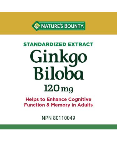 Nature's Bounty Ginkgo Biloba Pills and Herbal Health Supplement Helps Enhance Cognitive Function and Memory 120mg 180 Capsules 180 count (Pack of 1) - Buy Online on SooperMarket.com