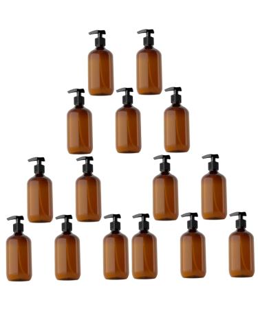 FRCOLOR 15 Pcs Lotion Press Bottle Travel Body Wash Lotion Pump Bottles Dispenser Travel Shampoo 500ml Travel Container Plastic Pump Bottle Travel Lotion Liquid Pump Emulsion The Pet Brownx3pcs 19.5x6.4cmx3pcs