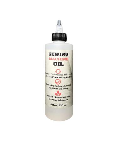 Stainless Sewing Machine Oil - 8 Oz - Custom Formulated  Compatible with Singer  Bernina  Kenmore  and Other Commerical Sewing/Embroidery Machines