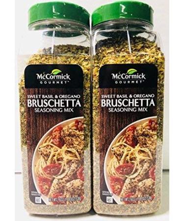 McCormick Gourmet Bruschetta Seasoning Mix, Sweet Basil & Oregano 19 Ounce (Pack of 2)