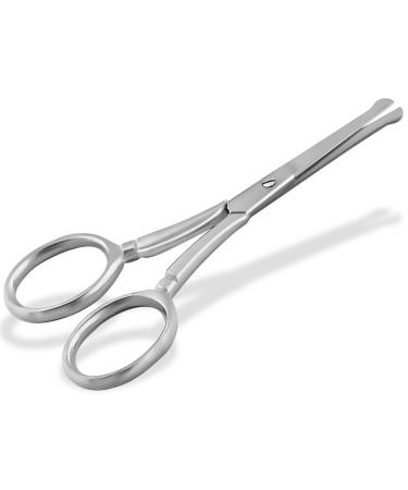 Rounded Beard Scissors Hair Scissors Mustache Scissors - 9 cm - Stainless Steel - Straight Cutting Surface