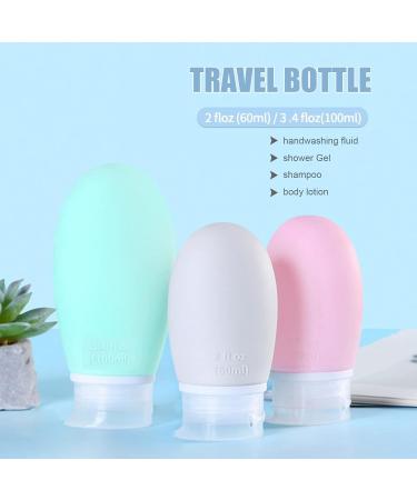 4PC Silicone Travel Bottles 100ml Refillable Portable Containers for Toiletries & Shampoo - Perfect for Travel - Buy Online on SooperMarket.com