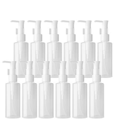 Tianzd 12 pieces empty 50 ml oval clear plastic pumping pum gel dispenser bottle with lotion donor plastic flacon lotion donor for soap lotions gels cream cream cosmetics 50ml