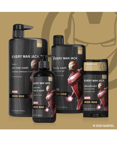 Every Man Jack Marvel Iron Man Body Wash Twin Pack - 16.9oz x 2 | Paraben-Free, Phthalate-Free, Dye-Free, Cruelty-Free - Buy Online on SooperMarket.com