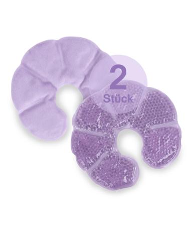 Breast of newgo 3-in-1 cool pads 2 pieces of quietly compress cool pads & heat pillow for breast breast therapy soft fabric back fleece (purple)