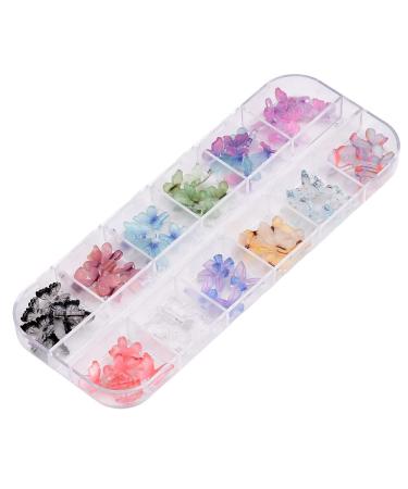 72pcs 3D Butterfly Nail Art Decoration Resin Charms - 12 Colors Pearl Beads Accessory for Acrylic Nails - BX1130-6 - Buy Online on SooperMarket.com