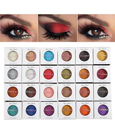 Phoera Morocco Glitter Metallic Eyeshadow Palette - Waterproof, Long-Lasting, High Pigment Formula - Buy Online on SooperMarket.com