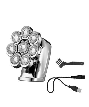Electric Shaver Bald Head Hair Clipper 8 Cutter Floating Razor Waterproof Metal Men's Rechargeable Hair Trimmer