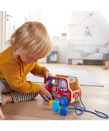 HABA 304317 Pulling Figure Fire Engine | Learning Toy for Toddlers 12+ Months | Animated Pulling Toy & Building Blocks - Buy Online on SooperMarket.com